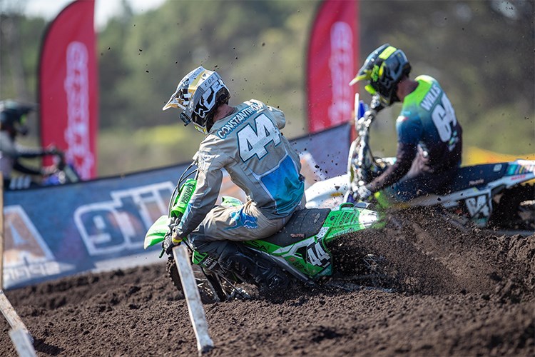 Jai Constantinou #44 (MX2) working through the pack (Photo Credit: Foremost Media)